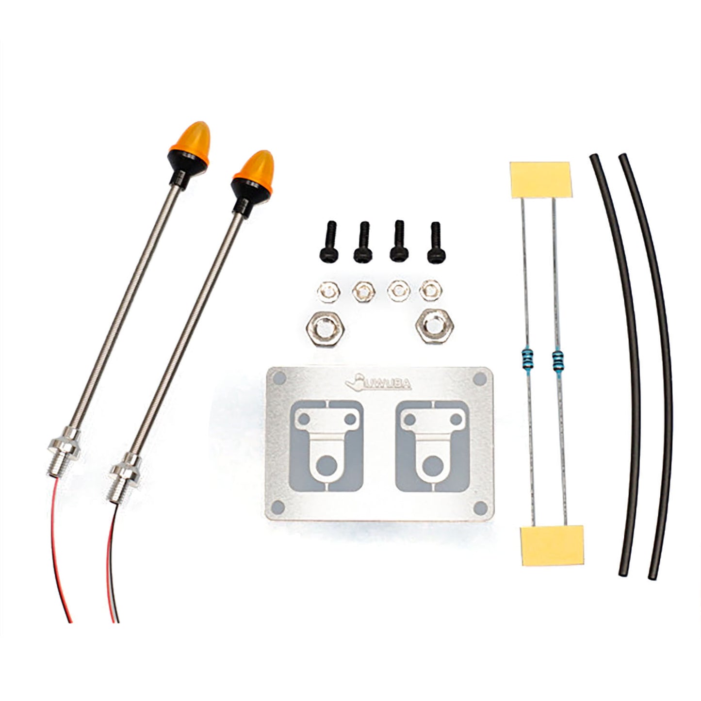 1 Paar LED-Kunststoff-Markierungsleuchte, Seitenwarnleuchte, 2,2 V – 3 V, für DIY Tamiya 1/14 RC Traktor-LKW-Modell, Bulldozer, Kipper, Autoteile