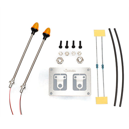 1 Paar LED-Kunststoff-Markierungsleuchte, Seitenwarnleuchte, 2,2 V – 3 V, für DIY Tamiya 1/14 RC Traktor-LKW-Modell, Bulldozer, Kipper, Autoteile