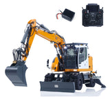 LR914 PRO MAX Metal 4WD 1/14 RC Hydraulic Wheeled Excavator 11-ways Valve RTR Radio Controlled Digger PL18EV Lite Battery Light