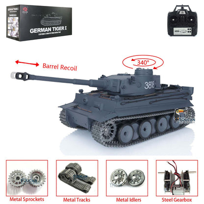 Henglong 1/16 TK7.0 Promotion German Tiger I 3818 RTR RC Tank Barrel Recoil BB IR Smoke Metal Tracks Sprockets Idlers Wheels