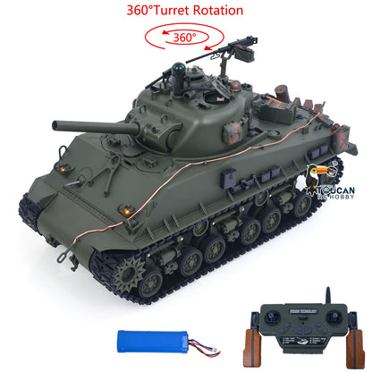 Sherman M4A3 1/16 Remote Control Tank Infrared System BB Barrel Elevation Smoke Unit Metal Chassis Light Sound No Charger