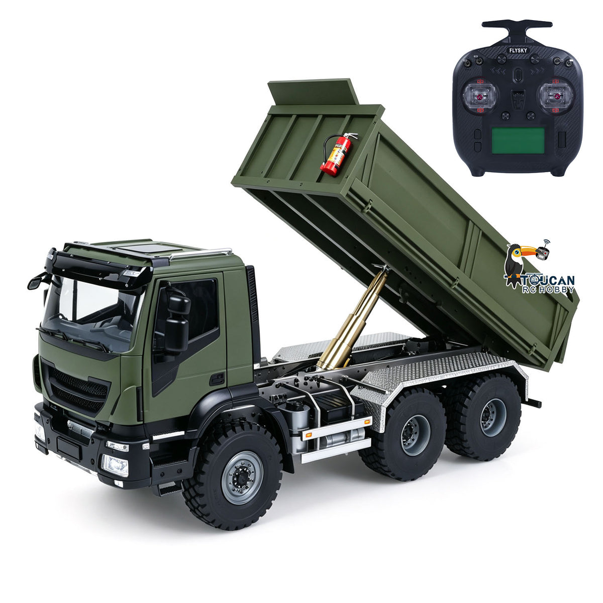 TOUCAN RC HOBBY MD 1/14 Metal 6x6 RC Hydraulic Tipper Remote Control Dump Truck 2-Speed Transmission Differential Lock Axles for Adults
