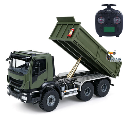 TOUCAN RC HOBBY MD 1/14 Metal 6x6 RC Hydraulic Tipper Remote Control Dump Truck 2-Speed Transmission Differential Lock Axles for Adults