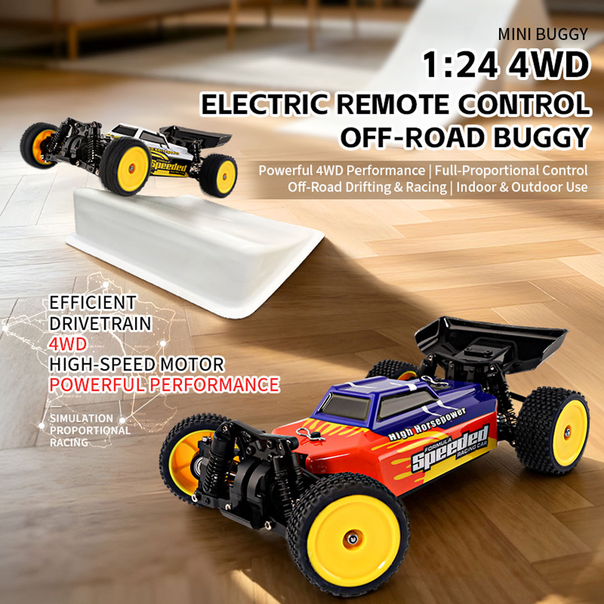TOUCAN RC HOBBY 1/24 Electric Remote Control Off Road Car 2401A 30KM/H High Speed RC Vehicle Model CVD Drive Shafts Metal Chassis Battery RTR