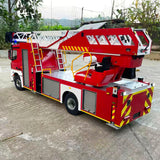 1/14 Remote Control Lift Ladder Fire Truck Electric RC Rescue Vehicle 4x4 Metal Chassis Flysky ST8 Radio Light System Sounds