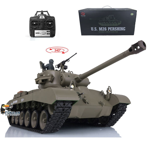 Henglong Plastic 1/16 TK7.0 3838 USA M26 Pershing RTR RC Tank Armored Vehicle Model Smoke Infrared Combat BB Sound Light System