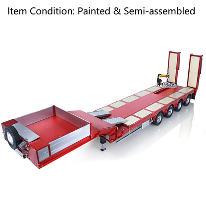 1/14 Scale Lowboy Trailer Aluminum Alloy 997-V2 Electric Leg and Tail Ramp