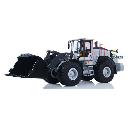 MTM E260L Metal 1/14 Loader Hydraulic Ready to Operate with 2-Speed Transmission and Differential Lock Axles featuring ST8 Transmitter and Sound System White No Battery