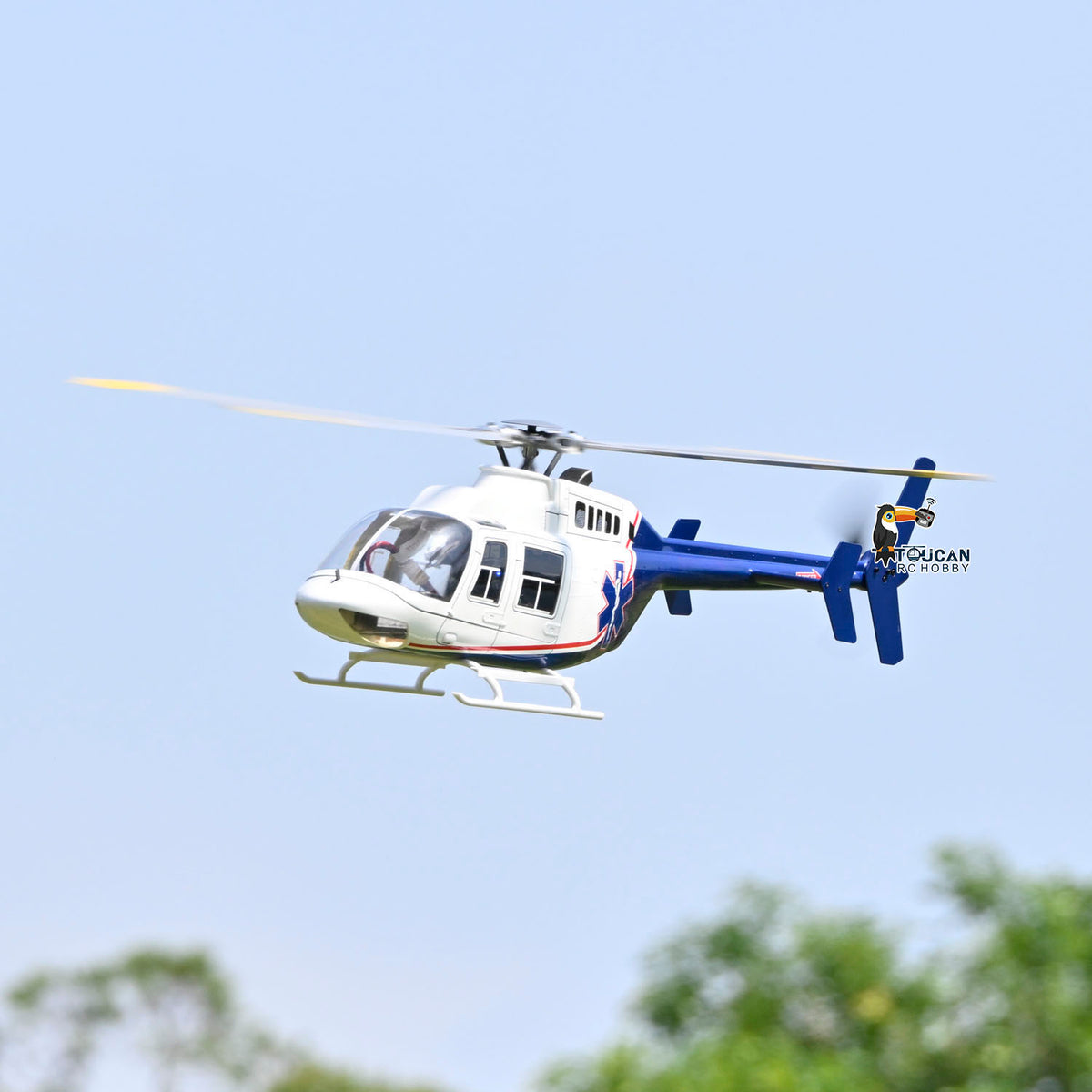 TOUCAN RC HOBBY FLYWING Bell 407 Remote Control Helicopter 470 Class Model Plane One Click Return Brushless Motor RTR Flysky I6S Radio Battery