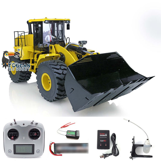 Kostenloser schneller Versand Metall 1/14 Hydraulischer WA470 Loader 980L RTR Funksteuerungsmodell ESC Motor Servo Lichter Sound Batterieladegerät