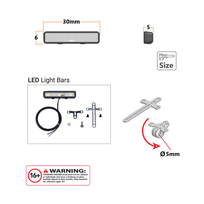 2,2 V-3 V LED-Kunststoff-Dachstrahler für DIY TAMIYA 1/14 RC Traktor-LKW-Crawler Geländewagen-Engineering-Fahrzeug-Hydraulikkipper