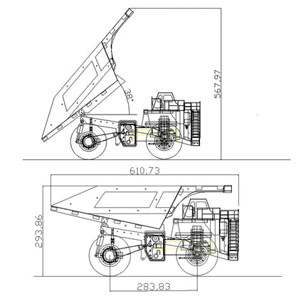 LZGH-C793D 1/20 Scale Metal RC Mine Dump Truck Hydraulic Lifting Rock Tire w/Radio & Battery