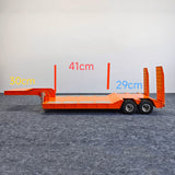 2 Axles Metal Lowboy Semi Trailer Spring Support Legs Tail Plate for 1/14 DIY Remote Control Tractor Truck No Light