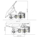 21KG Heavyweight 1/20 Metal Hydraulic Dump Truck Model 793D 2Speed Transmission 4 Wheel Spring Suspension Lights No Sound System