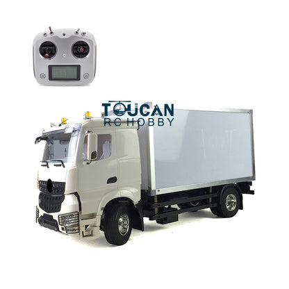 Toucanrc 1/14 2-Achsen-Lieferwagen, Kunststoffbehälter, RC-Sattelzugmaschine, Modell, Motor, Radio, ESC für Tamiyaya-Anhängerfahrzeuge