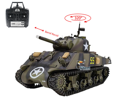 Henglong 1/16 Special Spray Painting TK7.0 Plastic 3898 USA M4A3 Sherman RTR RC Tank BB IR Barrel Recoil Smoke Steel Gearbox