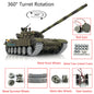 Henglong 1/16 TK7.0 Russia T72 RTR RC Tank 3939 with Red Eyes Armor 360 Degrees Turret BB IR Smoke Metal Tracks Gearbox Sprockets Idlers Road Wheels