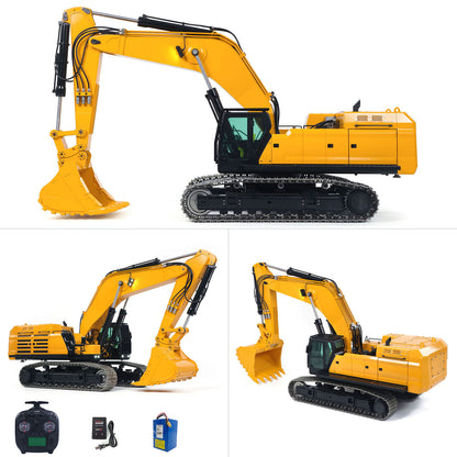 55KG Metall 1/14 RC Hydraulikbagger 395F Fernbedienung Bagger Doppelpumpe RTR Schwere Maschine Flysky ST8 Radio Batterie 6CH Ventil