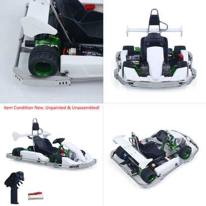 JD Model Plastic 1/10 Remote Control Racing Car 298A KIT 4*2 RC Go Kart Model Servo Radio Gifts for Adults No Light Sound System