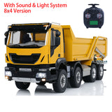 1/14 Metall Hydraulische Flip-over-Abdeckung RC Kipper 8x4 Fernbedienung Dump Auto Motor ESC Servo I6S Radio