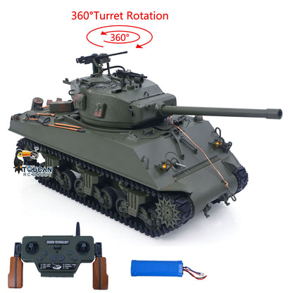 Large Hatch 1/16 Remote Control Tank Sherman M4A3 Infrared System Barrel Elevation Smoke Unit Metal Chassis Gearbox 360?? Turret