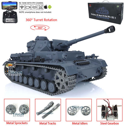 1/16 Maßstab TK7.0 Verbesserter Henglong Panzer IV F2 RTR RC FPV Modellpanzer 3859 360 Turmketten Kettenräder Leiträder Laufräder