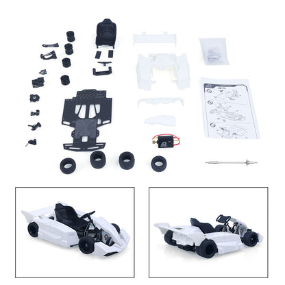 JDM 298B 1/10 Plastic RC Go-Kart DIY Model Radio Controlled Electric Racing Vehicle Unlimited Retrofit for Advanced Player