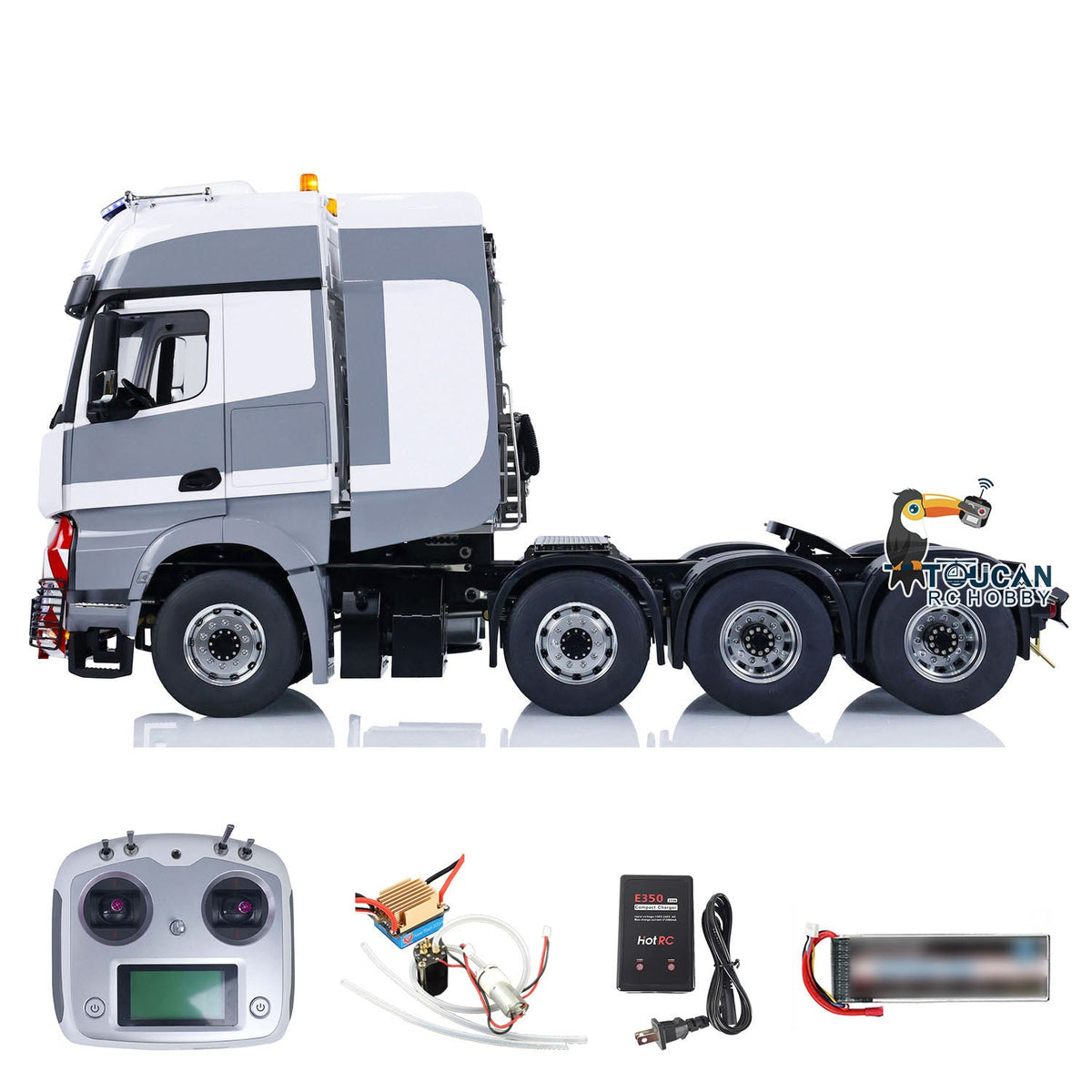 TOUCAN RC HOBBY  Metal Chassis 8x8 RC Tractor Truck 1/14 Radio Control Cars Smoke Unit Sound