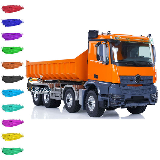 TOUCAN RC HOBBY LESU 1/14 8*8 for K3363 Hydraulic RC Dumper Truck Tipper Model 1/2 Transfer Case LED Light 3T Sound ESC Servo Motor