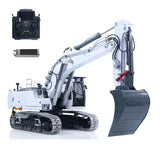 Metal LESU 1/14 RC Hydraulic Excavator 2 Arms LR956 Remote Control Digger Model 4MPA Dual Pumps Light 3S Battery PL18EV LITE