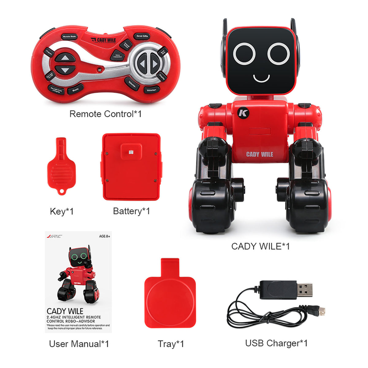 TOUCAN RC HOBBY JJRC R4 Smart Robot Toy with Remote Control Programmable Actions Singing Dancing LED Lights Touch Interaction Coin Saving