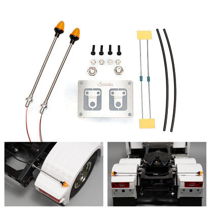 1 Paar LED-Kunststoff-Markierungsleuchte, Seitenwarnleuchte, 2,2 V – 3 V, für DIY Tamiya 1/14 RC Traktor-LKW-Modell, Bulldozer, Kipper, Autoteile