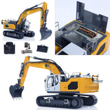 XDRC 1/14 Hydraulic Crawler RC Excavator 945 Remote Control Construction Vehicle 5-Way Valve Brushless Drive Quick Coupler Light Sound System PL18EV RTR Model