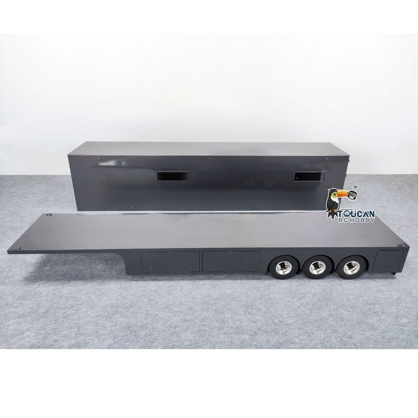 2in1 1:14 Metall 3 Achsen Container Auflieger für RC Traktor Lkw Radio Control Auto Hobby Modell Elektrische Hebe Beine