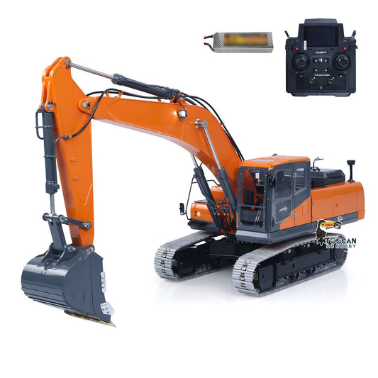 TOUCAN RC HOBBY LESU AOUE DX350LC 1/14 Metal RC Excavator B0013 Hydraulic Remote Control Digger Adjustable Tracks LCD Display Light System