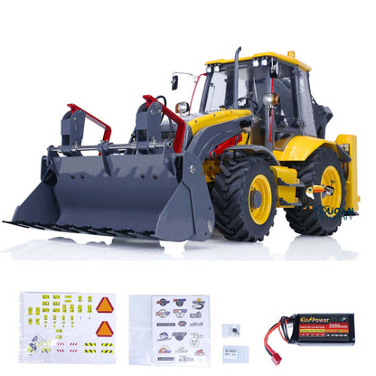 TOUCAN RC HOBBY 1/14 LESU RC Backhoe BL71 Loader Painted Metal Hydraulic 2 in 1 Electric Excavator W/ Light Sound System Receiver Motor Servo ESC