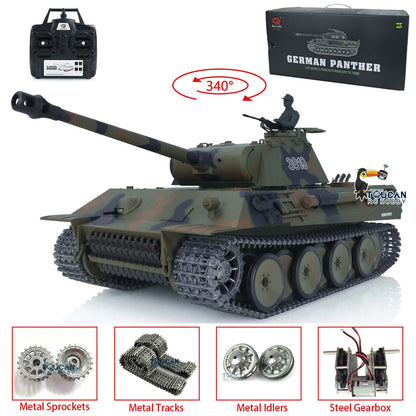 Henglong 1/16 TK7.0 Promotion German Panther V RTR RC Tank 3819 Infrared Combat BB Smoke Metal Sprockets Idlers Wheels Tracks Gearbox