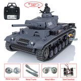1/16 Scale TK7.0 Upgraded 2.4Ghz Henglong Panzer III L Mental Version RTR RC Tank Model 3848 with 360 Turret Smoke Sound BB IR