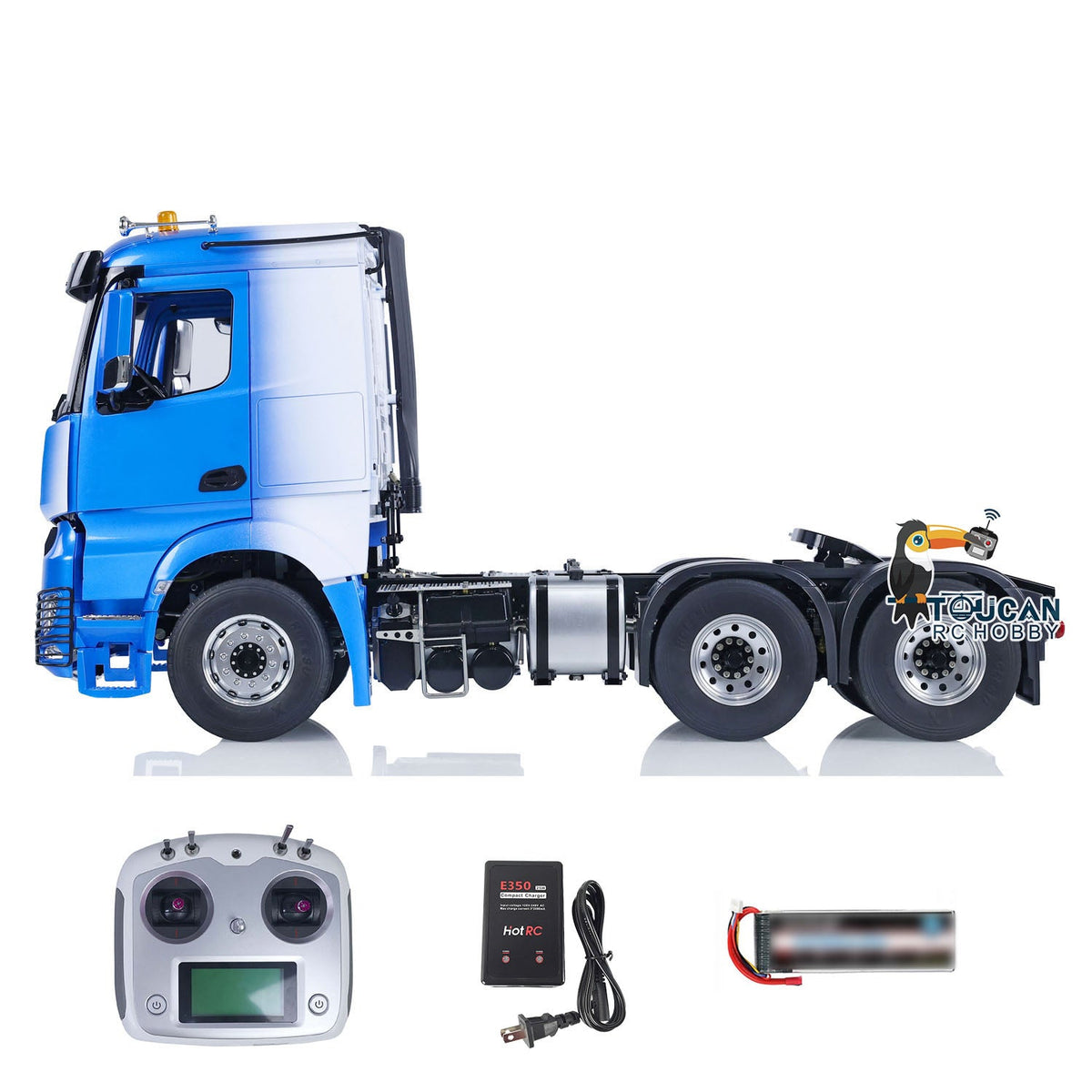TOUCAN RC HOBBY 6x6 RC Tractor Truck 1/14  Metal Chassis Radio Control Car 2-speed Gearbox