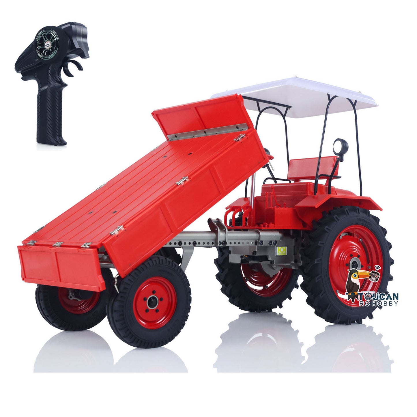 Kingkong 1/10 RC Ackerschlepper Automodell DONKEY T16 4x2 Transportfahrzeug Motor 2-Gang-Getriebe Achssperre Servo 6CH Radio Licht