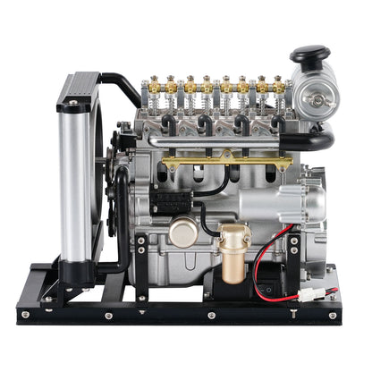 TECHING Mini-Diesel-Vierzylinder-Mechanische Motor Metall Zusammengebautes Motormodell Dekoratives Display-KIT Unmontiert