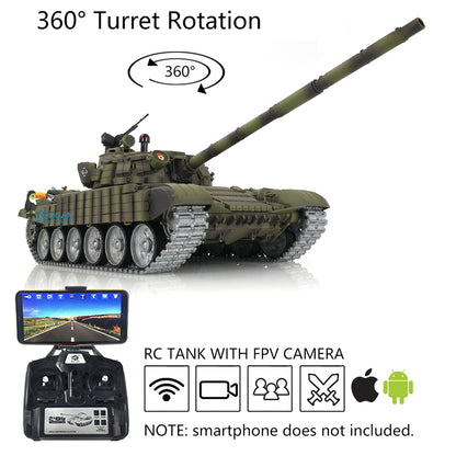 1/16 Maßgeschneiderter Heng Long TK7.0 Ferngesteuerter, fahrbereiter BB IR T72 Panzer 3939 Metallketten Räder FPV Rauch Sound