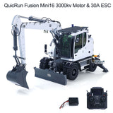 1:14 RC Hydraulic Wheeled Excavator LR914 4*4 Metal Remote Control 8ways Valve Digger Model Axle Lock Flysky PL18EV Lite RTR