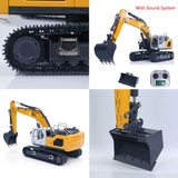 XDRC 1/14 945 Metal RC Hydraulic Excavator Remote Control Digger Assembled Painted Hobby Model Sound Light System