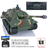 Henglong 1/16 TK7.0 Verbesserter BB IR Jadpanther FPV RTR RC-Modellpanzer 3869 mit Metallketten, Laufrädern, Kettenrädern und Leiträdern, Rauch