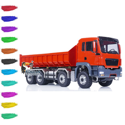 TOUCAN RC HOBBY LESU 1/14 TGS 8*8 RC Hydraulic Dumper Truck Lorry Remote Control Tipper Lights Sound Two Speed ESC Motor 3T Differential Lock Steering Servo