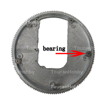 Metal BIG HengLong 1/16 Scale Radio Control Tank Model Metal Gear Pinion Ring 360 Degree Rotation Gear with 5pcs Bearings