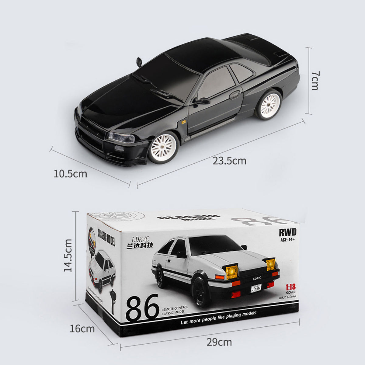 TOUCAN RC HOBBY LDRC A99 1/18 RWD RC Car Drift Car Remote Control Racing Vehicles Model Lights With Simulated Metal Shell Nylon Drive Shaft Chassis