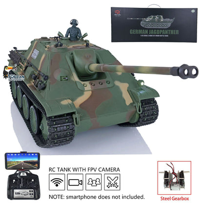 Henglong 1/16 TK7.0 Plastic German Jadpanther 3869 RTR RC Tank FPV Infrared Combat BB Unit Smoke Steel Gearbox Metal Barrel