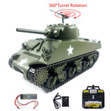 Mato 100 % Metall, 1/16, Armeegrün, M4A3 Sherman, Infrarot-Version, RTR, RC-Panzer, 1230-360-Turm, Funksystem, Batterie